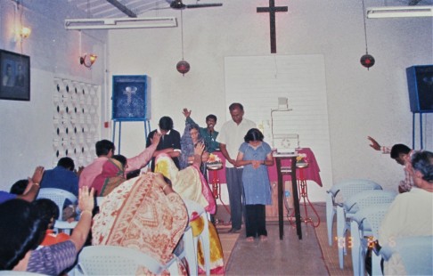 Paul Annan and Family - 2003 Praying after quitting Indian Airlines